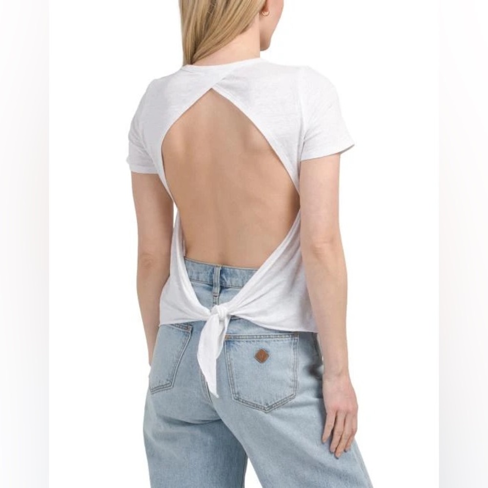 Vimmia Off-White Open Tie Back Short Sleeve Tee